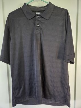 Haggar Men's Dark Black Polo Shirt with Collar